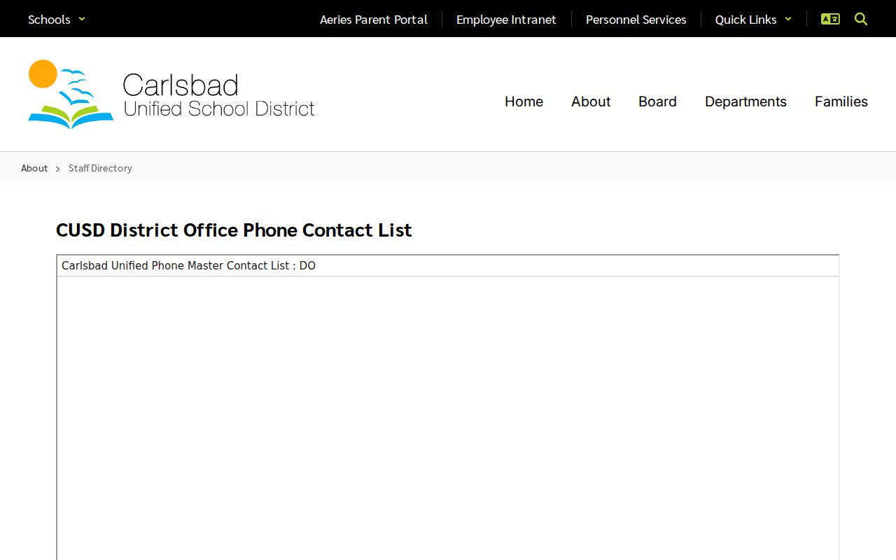 Carlsbad people directories Carlsbad Unified staff contact directory