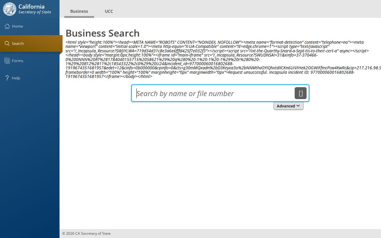 Carlsbad people directories California SOS bizfile business search