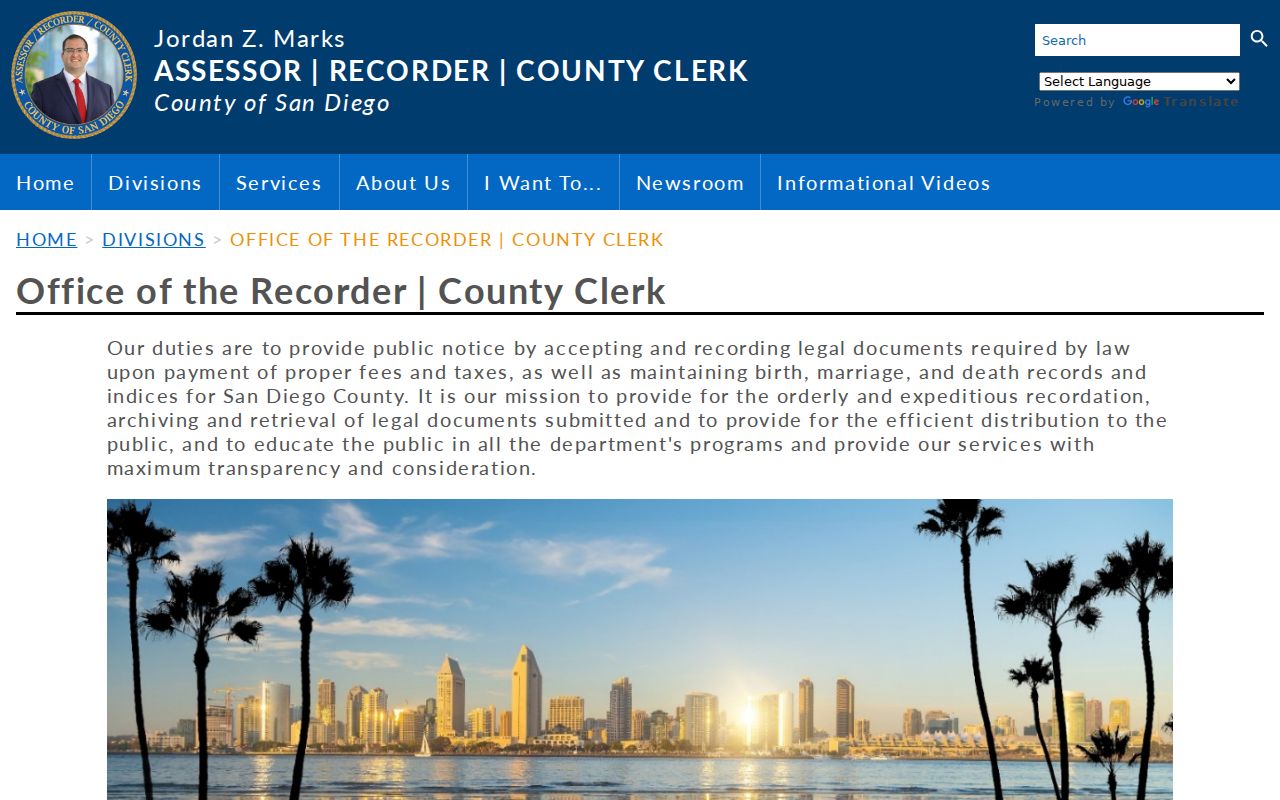 Carlsbad public records ARCC Recorder County Clerk overview