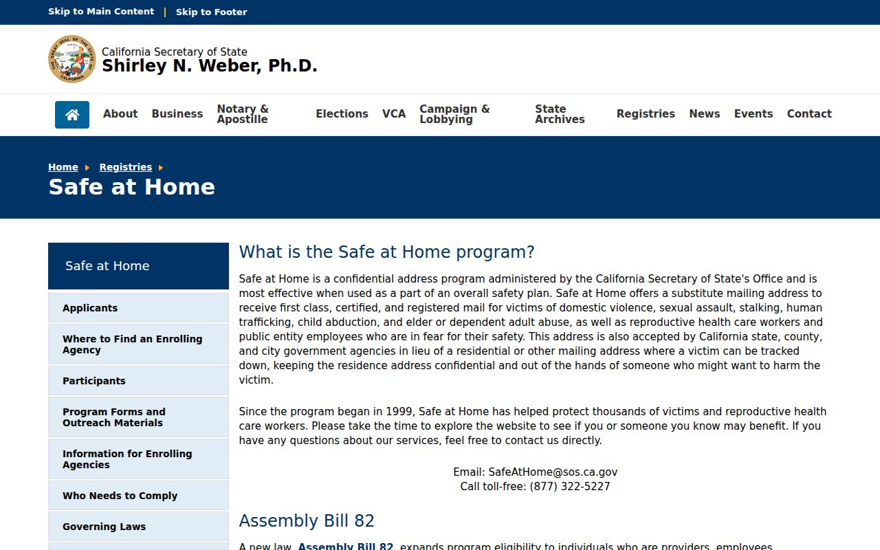 Carlsbad voter registration records Safe at Home confidentiality program